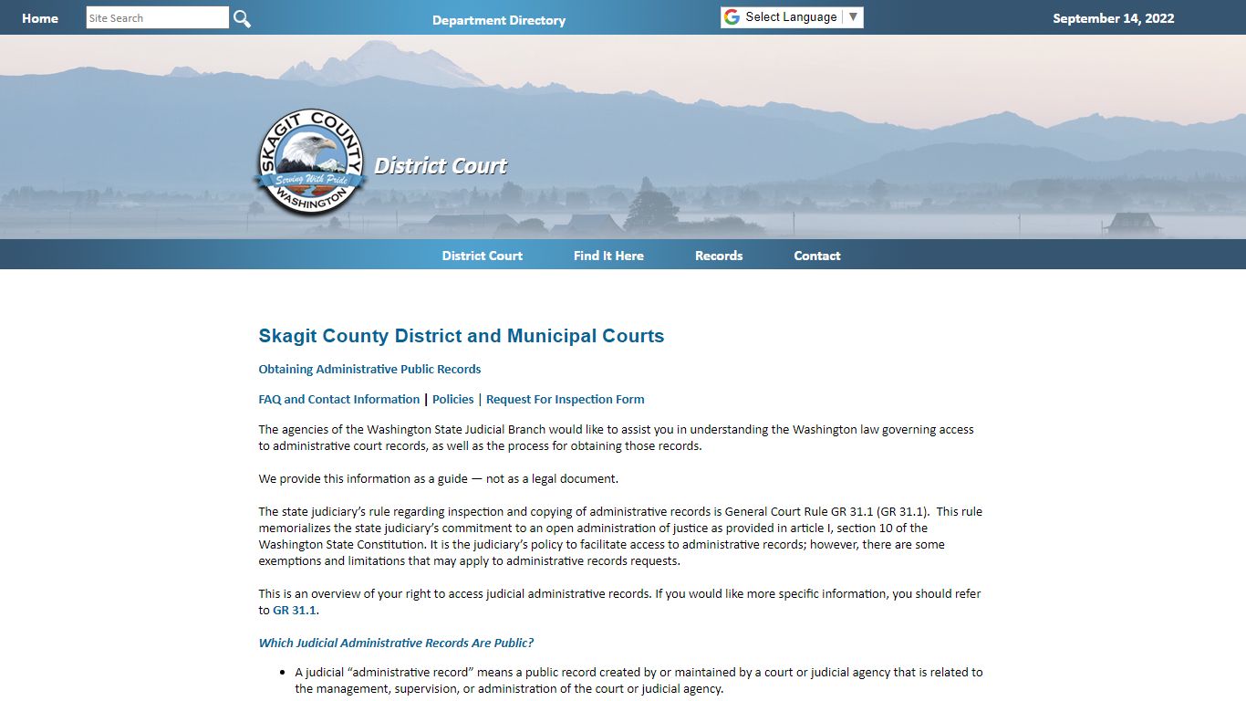 Administrative Public Records Requests - Skagit County, Washington